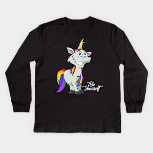 Be Yourself Unicorn #1      Dark Tees Kids Long Sleeve T-Shirt